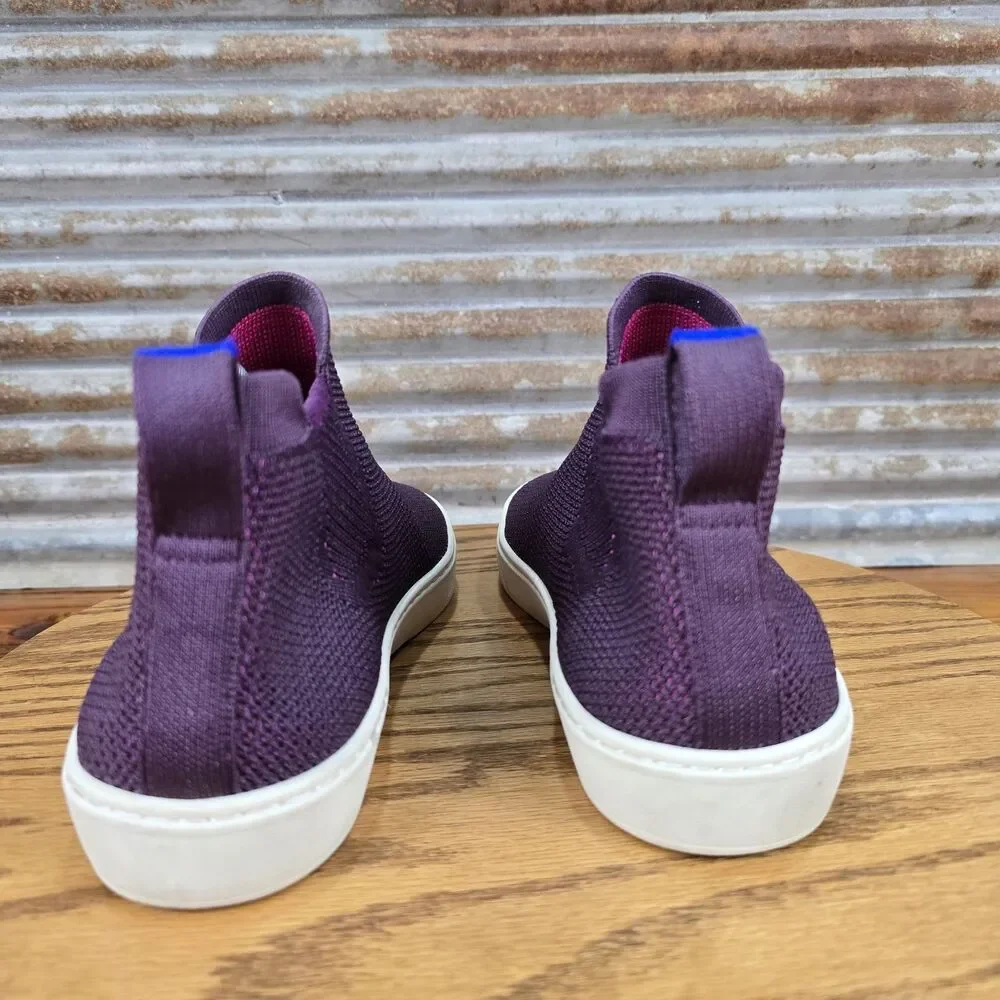 Rothy's Shoes Womens 9.5 The Chelsea Boot Bootie Ankle Knit Pull on Purple